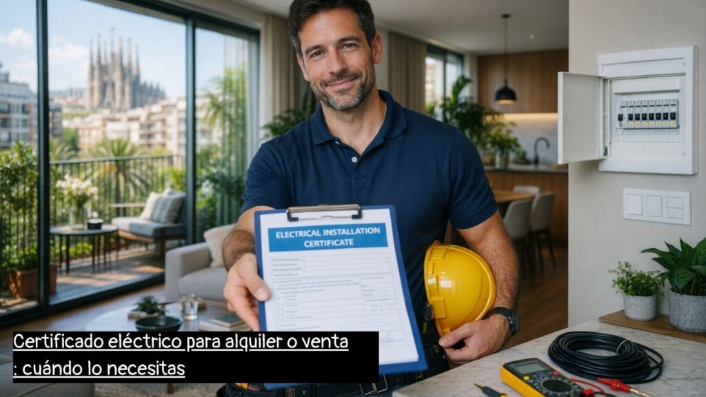 electricista en Barcelona entregando certificado eléctrico